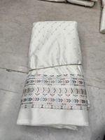 Tissu en satin de soie/coton tricoté Dobby Malai de qualité supérieure, provenant d'un fournisseur indien, avec broderie de fils luxueux et de sequins, antistatique, idéal pour les mariages sur mesure.