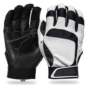 Gants de frappe de baseball/softball en cuir les plus vendus, couleur rouge/blanc, évacuation de l'humidité, légers, pour adultes - Product Image 1