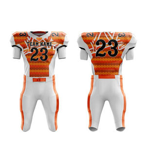 Vente en gros d'uniformes de football américain imprimés sur mesure à manches courtes, respirants de haute qualité, sublimation grande taille, service personnalisé - Product Image 3
