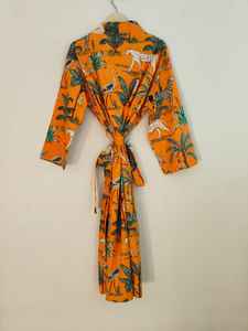 Bata Kimono Larga de Verano para Mujer, con Estampado de Jungla, Cuello en V, Manga Larga, Suave, 100% Algodón, Opción para Damas de Honor, Regalo Casual de Lujo - Product Image 6