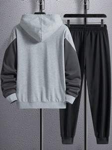 Nouveauté OEM, ensemble sweat à capuche et pantalon de survêtement pour hommes, survêtement deux pièces personnalisé de haute qualité 100% coton polaire thermique - Product Image 2