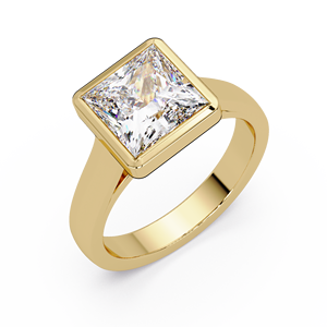 Anillo Moderno de Oro de 14K con Diamante Cultivado en Laboratorio, Corte Princesa, Engaste Solitario, Anillo de Compromiso, Joyería de Boda al por Mayor - Product Image 2
