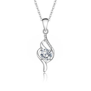 Collier pendentif en argent sterling 925 avec moissanite 1CT, bijoux fins élégants, tendance, personnalisés pour mariage, Black Pearl Jewels - Product Image 2