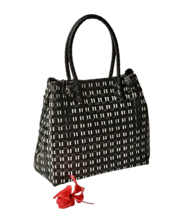 <b>Women's</b> New Design Premium Eco-Friendly Woven Recycled Plastic Handmade Shoulder Bag Sembagi <b>Black</b> Tote Apparel - Product Image 4