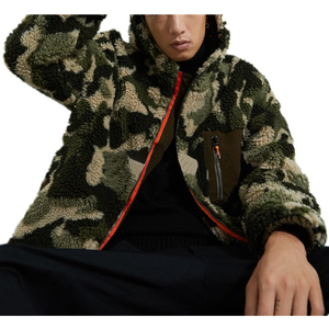 Chaqueta de Invierno con Cuello Alto, Cremallera Completa, Bolsillos Grandes Decorativos, Color Sólido, Simple, Cálida, de Forro Polar para Hombre - Product Image 2