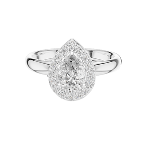 Anillo con Halo de Diamantes de Laboratorio en Forma de Pera de 0.94 CT para Mujer, VVS-VS EF CVD, Oro de 18K, 14K, 10K y Plata 925, Oro Rosa, Amarillo, Blanco - Product Image 2