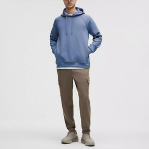 เสื้อฮู้ดแขนยาวผ้าฟลีซแบบสวมหัวสำหรับผู้ชายเสื้อลำลองแบบแฟชั่นตามสั่ง - Product Image 3