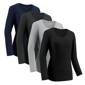 T-shirts à manches longues en coton Spandex respirant O cou rond de haute qualité grande taille surdimensionné vêtements d'extérieur décontractés en gros bas prix - Product Image 2