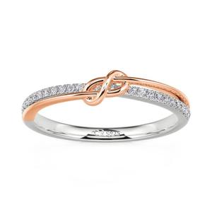 Anillo de Boda Jeulia de Plata de Ley Chapado en Rodio de Dos Tonos con Nudo para Mujer - Product Image 2