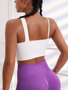 Sujetador deportivo de yoga sin tirantes transpirable de alto soporte con logotipo personalizado para mujer con color sólido y material de Spandex/nailon - Product Image 3