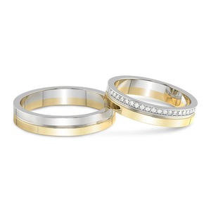 ชุดแหวนเพชรคู่เข้าชุด เพชรเลี้ยงในห้องปฏิบัติการ 0.13 กะรัต น้ำหนักรวม 14K ทองคำแท้ สี FG ความสะอาดระดับ VS แหวนเพชร 19 เม็ด ขนาดเท่ากัน - Product Image 2