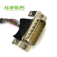 Câble d'assemblage Amphenol FCI D-Sub 26 broches mâle 3 rangées avec connecteur doré, conforme RoHS, 20-28 AWG, modèle 2023-303