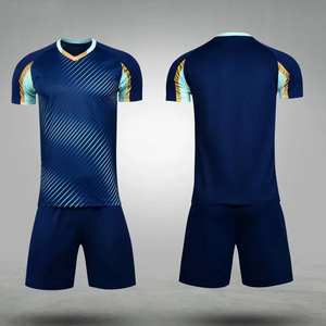 Ensemble de maillot et short de football personnalisé, uniforme de football respirant, séchage rapide, 100% polyester, équipement d'entraînement - Product Image 2