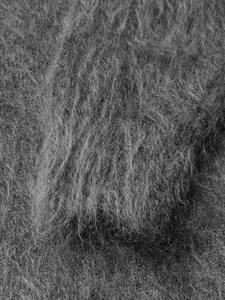 Pull en maille de mohair duveteux à col roulé de style urbain pour homme, couleur unie, manches longues, lourd, vêtement d'hiver chaud - Product Image 2