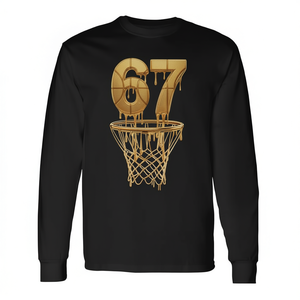 เสื้อยืดแขนยาวลายมีมบาสเก็ตบอล 67 Gold Drip รุ่น Gen Alpha Slang เสื้อยืดโปรโมชั่นสำหรับเด็กอายุ 6 7 ปี - Product Image 2