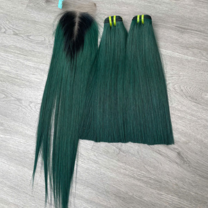 LINU Cabello Humano Vietnamita Virgen Verde Oscuro con Encaje Frontal y Parte en U, 250% de Densidad, HD Transparente para Base de Encaje - Product Image 5