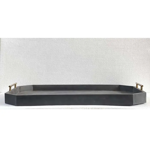 Bandeja para servir redonda de madera de acacia con borde vivo grande, bandeja otomana multiusos para desayuno, decoración del hogar y uso de exhibición - Product Image 5