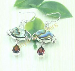 Pendientes de Concha de Abulón y Granate Rojo, Pendientes Colgantes, Joyería de Regalo para Mujer al Mejor Precio - Product Image 5