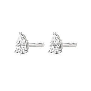 Pendientes de Diamante Solitario en Forma de Pera Diara - Product Image 2