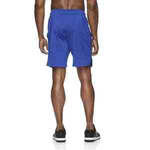 Short de fitness décontracté à motif solide pour hommes Vente Léger Respirant Polyester Mesh Taille moyenne Cordon de serrage Poches zippées de 7 pouces - Product Image 4