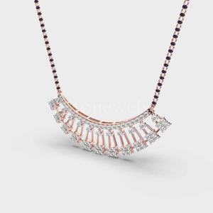 Elegantemente establecido Diamantes de moda Stonewells Compañerismo Diamante Mangalsutra Oro rosa que simboliza la tradición de la boda duradera - Product Image 5