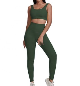 Conjuntos deportivos de 2 piezas personalizados para mujer, Sujetador deportivo, conjunto de mallas a juego, conjuntos de yoga, conjuntos de entrenamiento, ropa deportiva para gimnasio - Product Image 5