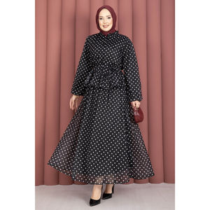 Conjunto de Blusa Negra con Puntos y Falda con Volantes, Talla XXS, Traje de Dos Piezas de Chifón, Conjunto Corto con Estilo Elegante para Ocasiones - Product Image 4