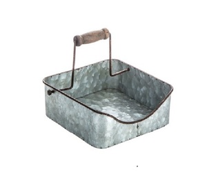 ที่ใส่ผ้าเช็ดปากโลหะที่มีดีไซน์เป็นเอกลักษณ์ชุบสังกะสีพร้อมที่จับไม้ที่ใส่ผ้าเช็ดปากที่บ้านและห้องครัวโรงแรมร้านอาหารของตกแต่ง - Product Image 1