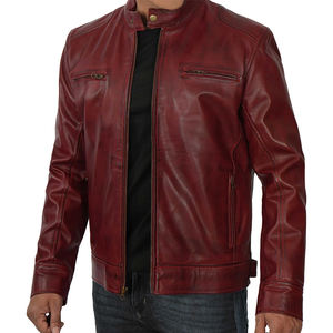 Veste en cuir slim fit pour homme, coupe-vent, style tendance, nouvelle collection, vêtements d'hiver à la mode, en vente - Product Image 1