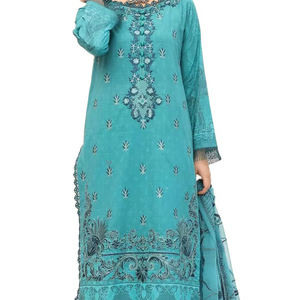 Hecho a mano 100% algodón Mujer ligero verano césped traje personalizado Color sólido transpirable Slim Fit moda Shalwar Kameez - Product Image 1