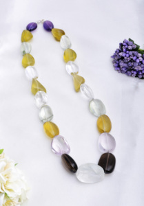 Multiple Gemstone Plain Tumble Necklace l 18 Inches Natural Mixed Gems Smooth Tumbles For Fine Jewelry Making <b>Top</b> Quality - Product Image 5
