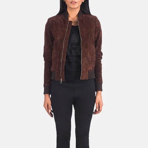 <b>Women</b> Winter <b>Suede</b> Leather <b>Jacket</b> Premium Soft Stand Collar Knitted for Everyday Urban Fashion - Product Image 2