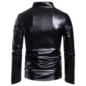 Último diseño cómodo 2025 piel de oveja de alta calidad Turn Down Collar hombres chaqueta de cuero de moda con mangas completas - Product Image 4