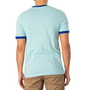 เสื้อยืดแขนสั้นคอ100% คอตตอนตัดกันสำหรับผู้ชายเสื้อยืดริงเกอร์สำหรับฤดูร้อน - Product Image 3