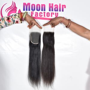 Fermeture de qualité d'exportation 4*4 extensions de cheveux raides texture douce et soyeuse longue indienne épaisse pour l'homme disponible à la vente à l'exportation - Product Image 3