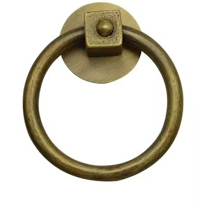 Aldaba de puerta pulida de latón metálico, perilla de tirador, anillo de manija, aldaba de puerta para el hogar, decoración para el hogar, oficina y restaurante - Product Image 3