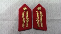 Patch Bordir Emas Kuningan Merah Berkualitas Ramah Lingkungan WOK, Patch Kerah Kustom, Bordir Benang Emas untuk Topi