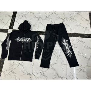 ชุดวอร์มผ้าฝ้ายขนแกะสำหรับผู้ชายชุดวอร์มลำลองสำหรับผู้ชายพิมพ์ลายโอเวอร์ไซส์ - Product Image 4