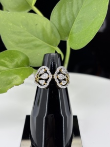 Anillo de racimo de pera en forma de ala para damas Diamante de moissanita VVS original tachonado en plata de ley 925 para fiestas de bodas - Product Image 4