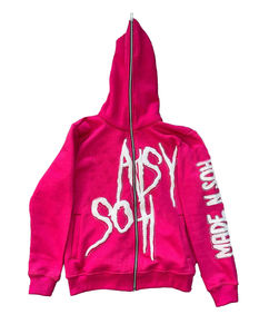 Ensemble de survêtement deux pièces en coton personnalisé pantalons de survêtement évasés empilés et sweats à capuche zippés unisexe pour hommes femmes survêtement imprimé bouffant - Product Image 3