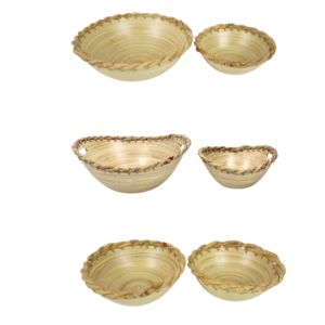 Bol en bambou filé écologique mélange de coton bol de service fait à la main Style rustique cuisine vaisselle accessoires de salle à manger - Product Image 1