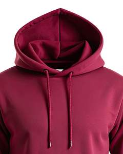 Men Maroon Pullover Hoodie Cotton <b>Fleece</b> <b>Sweatshirt</b> with Kangaroo Pocket Casual Streetwear for Winter and Everyday Use - Product Image 5