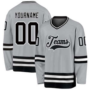 High Quality Oem Custom Ice Hockey <b>White</b> Blank Uniform Twill Embroidery Ice Hockey Jersey Uniforms Wear - Product Image 1