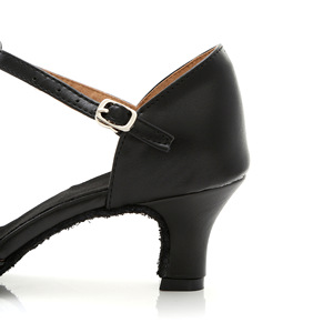 Zapatos de Baile Latinos Negros con Plataforma de 5.5cm para Salsa, Cha Cha, Tango y Flamenco para Mujer, con Parte Superior de Cuero Dividido y Suela de PU - Product Image 5