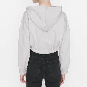 Women's Cotton <b>Cropped</b> Hoodie with Custom Logo Wholesale <b>Top</b> Selling Plus Size Design OEM Front Logo Position for Winter - Product Image 4