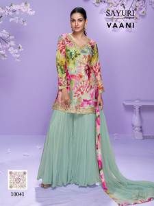 บริษัทชรีอินเดียนเอ็กซ์พอร์ตนำเสนอชุดสาหรี่กะมีซผ้าลินินพิมพ์ลายดอกไม้สวยงามประณีต พร้อมผ้าคลุมไหล่ ดีไซน์พิเศษสำหรับงานปาร์ตี้ - Product Image 5