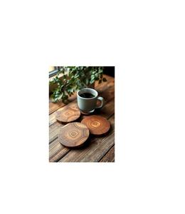 Sous-verre en bois de qualité supérieure, design pour le café, le thé, les boissons, support résistant à la chaleur, soin du dessus de table - Product Image 1