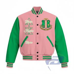 Alfa |   Kapa |   Chaqueta Bomber Universitaria Alpha Sorority con Bordado Personalizado, Estilo Universitario, Letra Griega AKA Sorority, Chaqueta Transpirable - Product Image 2