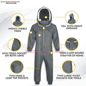 Costume d'apiculture de style unique teint en couleur unie Protection de sécurité Costume d'apiculture de haute qualité Costume d'apiculture professionnel - Product Image 5