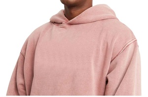 Sweats à capuche délavés à l'acide à l'épaule en éponge française pour hommes ensemble de pulls à capuche en coton vintage pour vêtements décontractés - Product Image 2